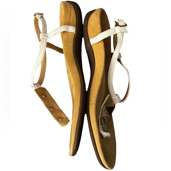Vionic White T-Strap Embellished Orthopedic Comfort Sandals, SZ 9- Arch Support - Picture 3 of 9